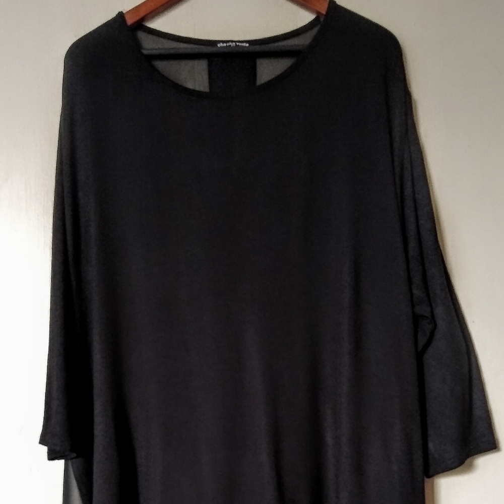 Black Knit Tunic Top